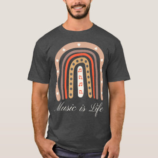 Music Is Life Music-lover Boho Rainbow Hippie Wome Tシャツ