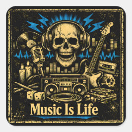 Music Is Life – Sound Living Philosophy スクエアシール