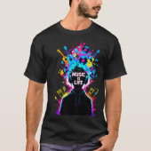 Music Is Life - Vibrant Abstract Musical Lover Tシャツ (正面)