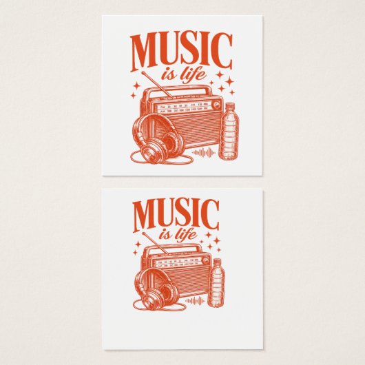 Music Is Life Vintage Design (正面&裏面)