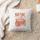 Music Is Life Vintage Design クッション (ブランケット)
