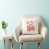 Music Is Life Vintage Design クッション (椅子)