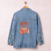 Music Is Life Vintage Design デニムジャケット (ハンガー)