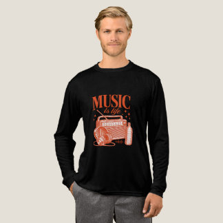 Music Is Life Vintage Design トライブレンドTシャツ