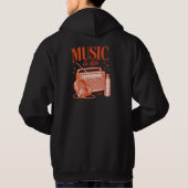 Music Is Life Vintage Design パーカ (裏面)