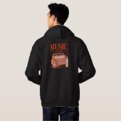 Music Is Life Vintage Design パーカ (裏面フル)