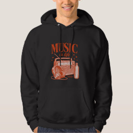 Music Is Life Vintage Design パーカ