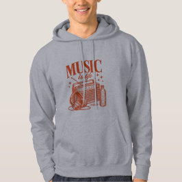 Music Is Life Vintage Design パーカ