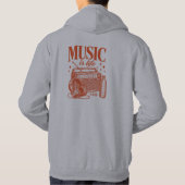 Music Is Life Vintage Design パーカ (裏面)