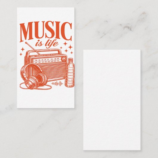 Music Is Life Vintage Design 名刺 (正面/裏面)