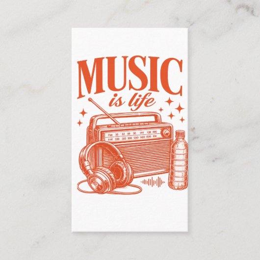 Music Is Life Vintage Design 名刺 (正面)