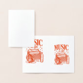 Music Is Life Vintage Design 箔カード (ディスプレー)