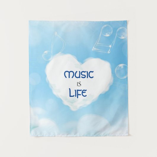 MUSIC IS LIFE WALL TAPESTRY MEDIUM (50" x 60") タペストリー (正面)