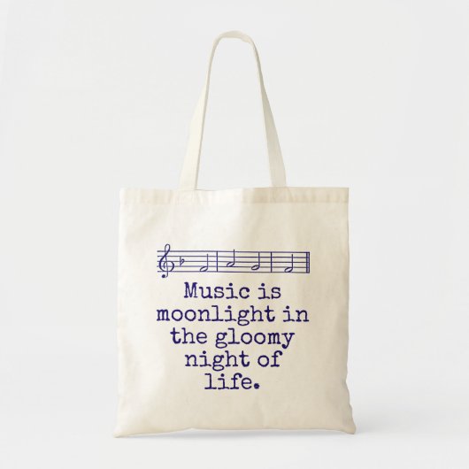 Music Is Moonlight – ミュージック引用文 トートバッグ (正面)