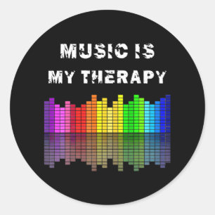 Music Is MyセラピーイコライザーDJミュージカル引用文 ラウンドシール