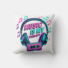 Music Is Myセラピー-レトロヘッドフォン クッション