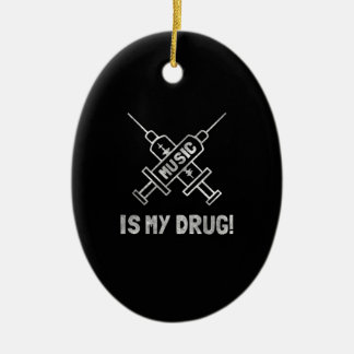 Music Is My Drug - Love Music - Straight Edge セラミックオーナメント