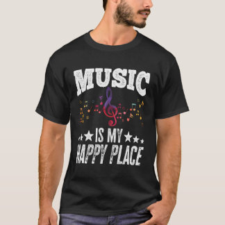 Music Is My Happy Place Giftミュージシャン愛好家 Tシャツ