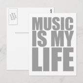 Music Is My Life - Emo Alternative グランジ Rock ポストカード (正面/裏面)