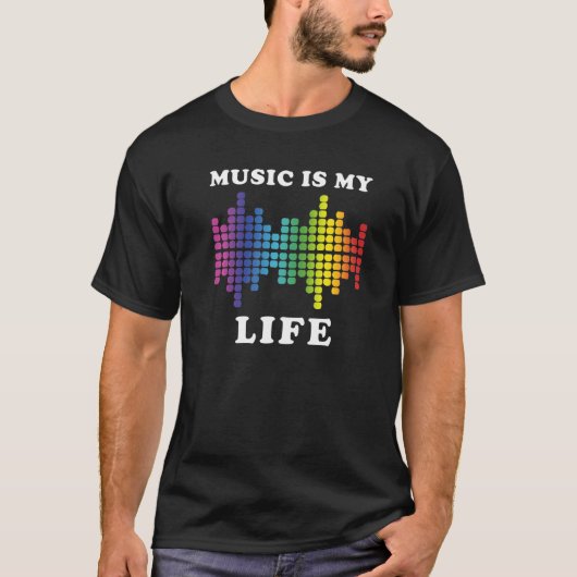 Music Is My Life Equalizer Dj Cool Tシャツ (正面)