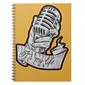 Music Is My Life - Vintage Microphone Drawn  ノートブック