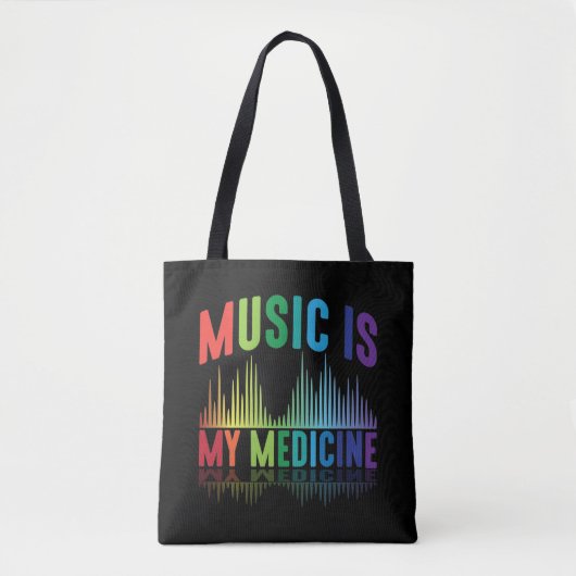 Music Is My Medicine DJ Music Producerミュージシャン トートバッグ (正面)
