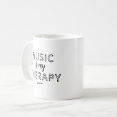 Music is my therapy コーヒーマグカップ (正面左)