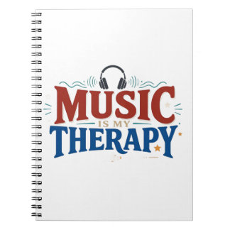 Music Is My Therapy Funny Music Lover Headphones D ノートブック