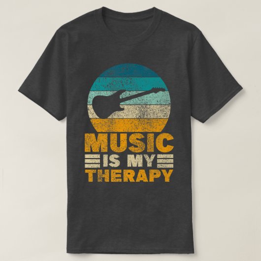 Music Is My TherapyFunny Instrument Electric Bass  Tシャツ (デザイン正面)