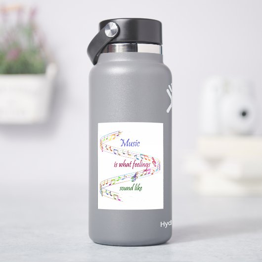 Music is what Feelings Sound Like Inspirational シール (HydroFlask)