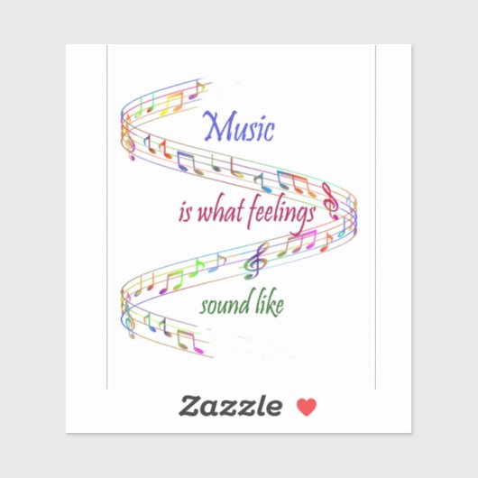 Music is what Feelings Sound Like Inspirational シール (シート)