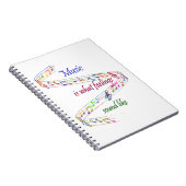 Music is what Feelings Sound Like Inspirational ノートブック (右側)