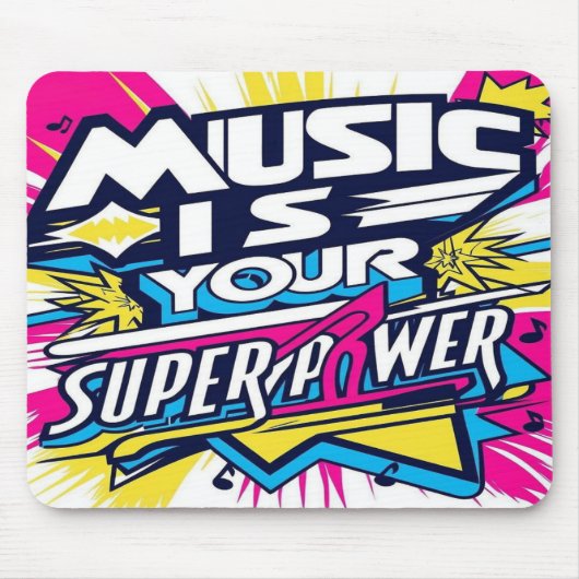 Music Is Your Superpower オプション2 マウスパッド (正面)