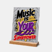 Music Is Your Superpower オプション3 アクリルサイン (傾斜)