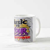 Music Is Your Superpower オプション3 コーヒーマグカップ (正面右)