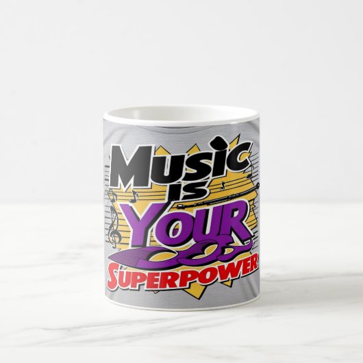 Music Is Your Superpower オプション3 コーヒーマグカップ (中央)