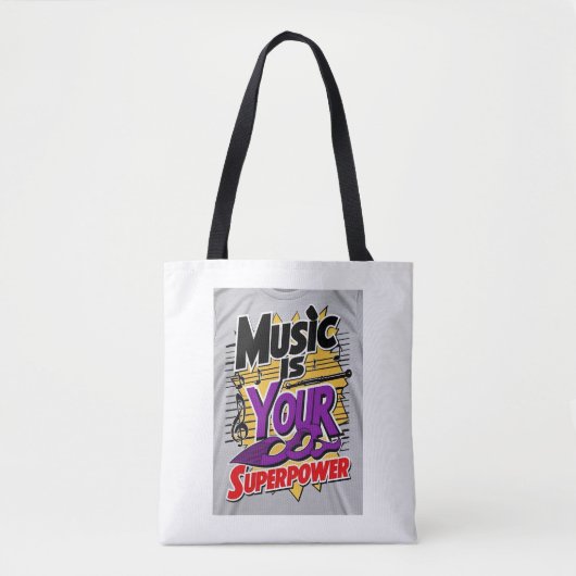 Music Is Your Superpower オプション3 トートバッグ (正面)
