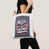 Music Is Your Superpower オプション3 トートバッグ (クローズアップ)