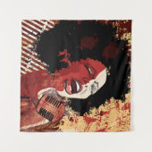 Music Jazz - afro american jazz singer on グランジ b タペストリー (正面(横))