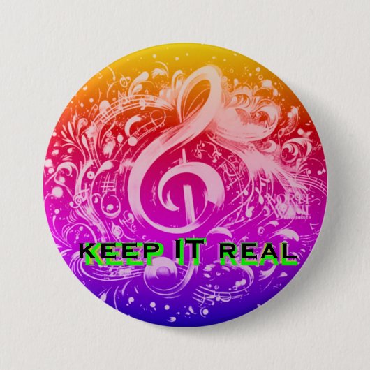 MUSIC - KEEP IT REAL RAINBOW 缶バッジ (正面)