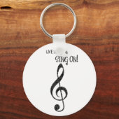 Music Keychain "Live Long and Sing On" キーホルダー (正面)