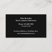 Music Lessonsクラスインストラクター 名刺 (裏面)