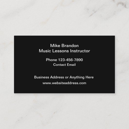 Music Lessonsクラスインストラクター 名刺 (裏面)