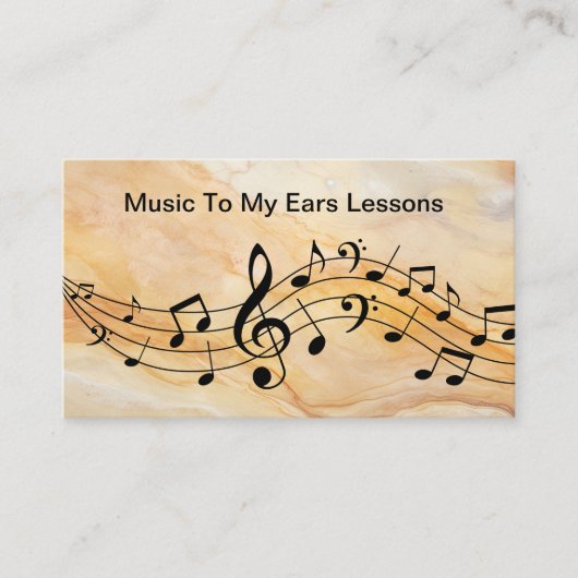 Music Lessons Appointment Reminder Cards 名刺 (正面)