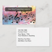 Music Lessons Classes Modern Business Cards 名刺 (正面/裏面)
