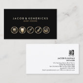 Music Lessons Gold Icons BusinessCard 名刺 (正面/裏面)