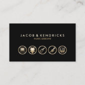 Music Lessons Gold Icons BusinessCard 名刺 (正面)