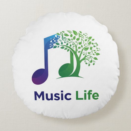 Music Lifeの特徴鮮やか: ラウンドクッション (正面)