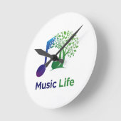 Music Lifeの特徴鮮やか: ラウンド壁時計 (傾斜)