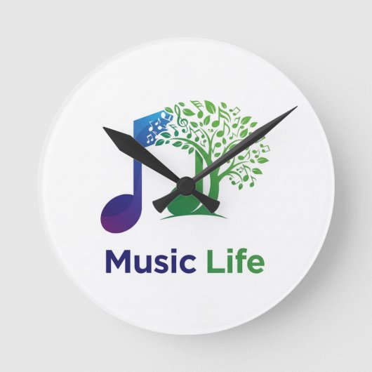 Music Lifeの特徴鮮やか: ラウンド壁時計 (正面)